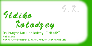 ildiko kolodzey business card